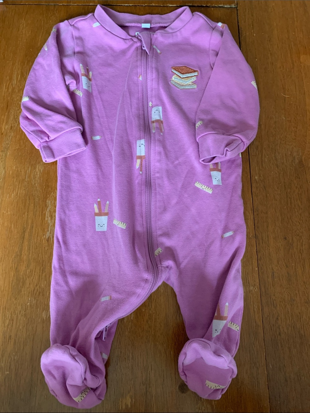 🍊5/$25 Pekkle Purple Printed Footed One-Piece Sleeper size 3m